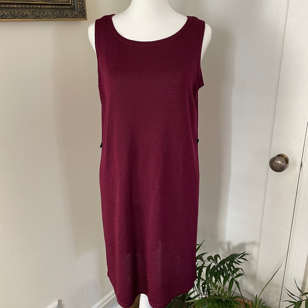 Vintage 80's/90's Burgundy Knit Dress, by Studio C, Size M/L